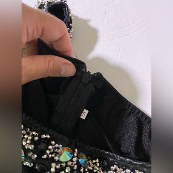 Glamour mature faux leather rocker goth Dance Custom solo costume 2 piece LA - Picture 12 of 13